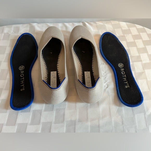 Size 8 Rothy’s the Flat. Round toe gray quartz flats. Good preowned condition - Picture 2 of 11